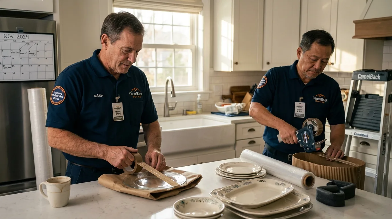 Professional crew packing kitchen dishware in Dixon, MO